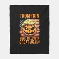 Trumpkin Halloween Pumpkin Make Halloween Great Ag Fleece Blanket