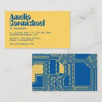 Aspen Gold and Princess Blue Geek Technology Business Card