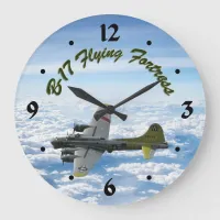 B17 Flying Fortress WWII Bomber Airplane Large Clock