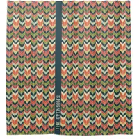 Customizable Chevron Pattern with Retro Color Pale Shower Curtain