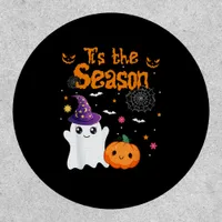 Tis Season Pumpkin Retro Groovy Vintage Halloween Patch