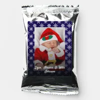 Santa Baby Custom Your Photo Snowflakes with Blue Coffee Drink Mix