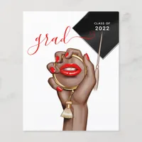 Red and Gold Glam Chic Graduation Party Invitation Flyer