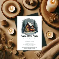 Watercolor Sweet Home Christmas Housewarming Party Invitation