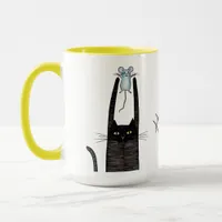 Let's be friends, cat love, cat and mouse partner mug