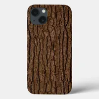 Rustic Faux Piece of Wood Grain Tree Bark iPhone 13 Case