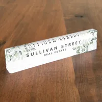 Simple Eucalyptus Greenery Desk Name Plate