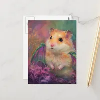 Cute and Adorable Sweet Hamster Dragon Postcard