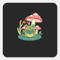 Cottagecore Mushroom Forest Toad Goblincore Mycolo Square Sticker
