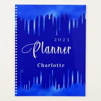 Royal blue paint drips name appointment 2025 planner