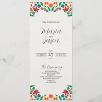 Mexican Floral Colorful Botanical Flowers Wedding Program