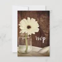 Mason Jar and Daisies Country Barn Wedding RSVP