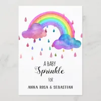 *~* Rainbow Clouds Rain Drops  Sprinkle Invitation