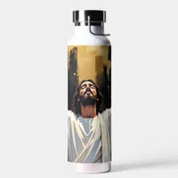 Jesus Christ Our Savior | Black and Gold Water Bottle