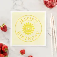 Boho Sunshine 1st Birthday Dinner Napkins – Yellow