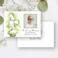 Lily of Valley Flowers Funeral Memorial Sympathy Thank You Card