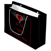 Goth Heart with Bat Wings Personalized  Large Gift Bag