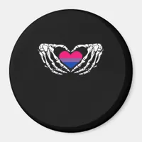 Bisexual Pride Skeleton Halloween Bi Goth Heart Cl Magnet