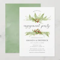 Watercolor Greenery Engagement Party Invitation