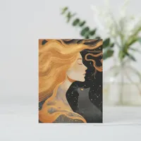 Woman and a Cat Postcard