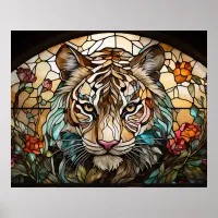 *~* AP68 TIGER Stained Glass Bright  5:4 Fantasy Poster