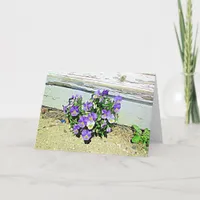 Happy Birthday Purple Flowers Stairs  Card