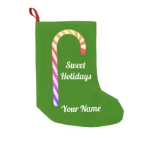 Fruity Candy Cane Add Name Christmas Stocking