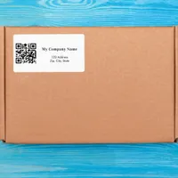 Business QR brand color return address shipping Label