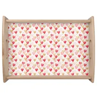 Valentine's Pink Red and Gold Heart Balloons  Serving Tray