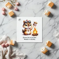 S'more Fun to Be One Chipmunk Camping 1st Birthday Favor Tags