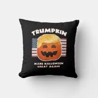 Trumpkin Funny Pumpkin Pie Pun Usa Liberals Hallow Throw Pillow
