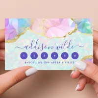 Opal Gemstone Pastel Iridescent Modern Elegant Loyalty Card