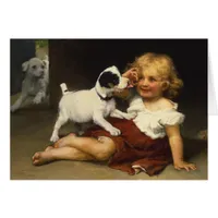 Girl and Puppy, All Occassions Blank Inside