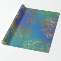 Faux Gold Foil Arabian Bollywood Wrapping Paper