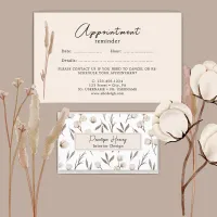 Greenery Watercolor Modern Pink Appointment Card