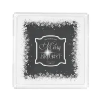 Merry & Bright Snowfall Christmas ID591 Acrylic Tray