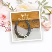 Horseshoe and Pearls Country Western Bridal Shower Paper Napkins