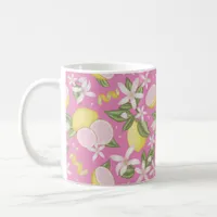 Pink Lemon Floral Citrus Coffee Mug