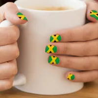 Jamaican Flag Patterned Minx Nail Art