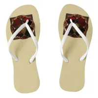 Autumn Elegance: The Floral Medallion Flip Flops