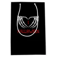 Halloween Skeleton Hands Forming Heart Gothic Medium Gift Bag