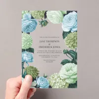 Arctic Blue, Frosted Pine & Cloud Moss Wedding Acrylic Invitations