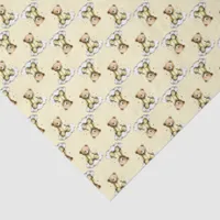 Cute Teddy Bear on a Cloud Yellow Hoodie Bodysuit Tissue Paper