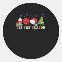 Tis The Season For Pickleball Iii Modern Aesthetic Classic Round Sticker