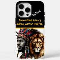 Feathered warrior with a lion iPhone 16 pro max case