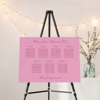 Elegant Pink Magenta 7 Table Seating Chart Foam Board