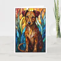 Stained Glass Style Mixed Breed Dog  Card