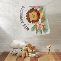 Wild Adventurer Jungle Safari Animals Birthday Baby Blanket