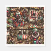 Creepy Carnival Clown Zombie Halloween Napkins