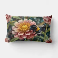 Cute Bee On Flower  Lumbar Pillow